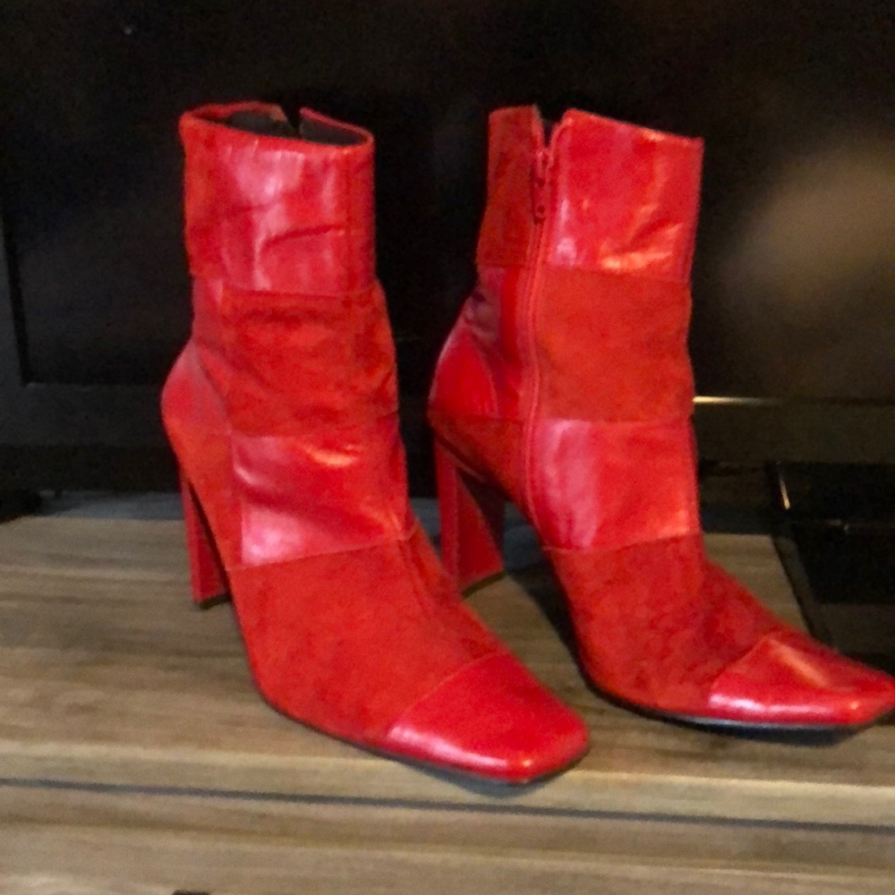 Funky suede and leather boots